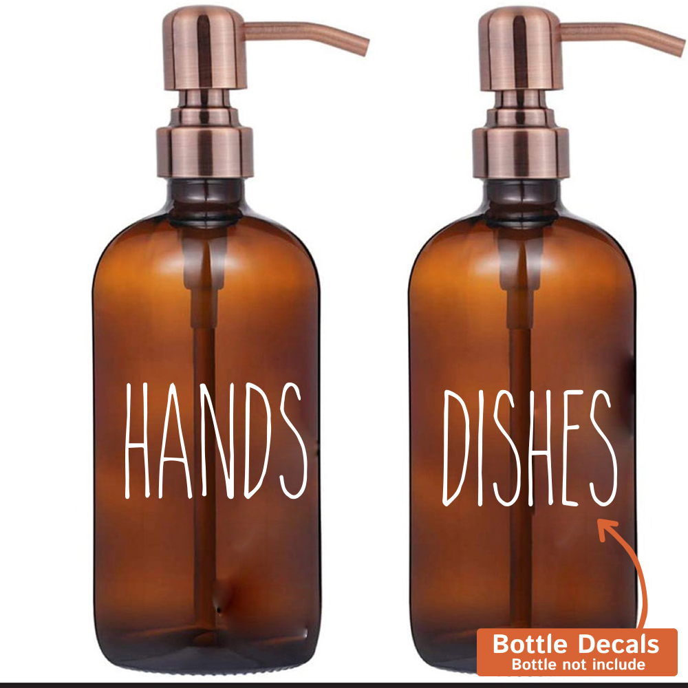 Commercial Kitchen Wall Panels - 4pcs Waterproof Hands Dishes Bottle Labels