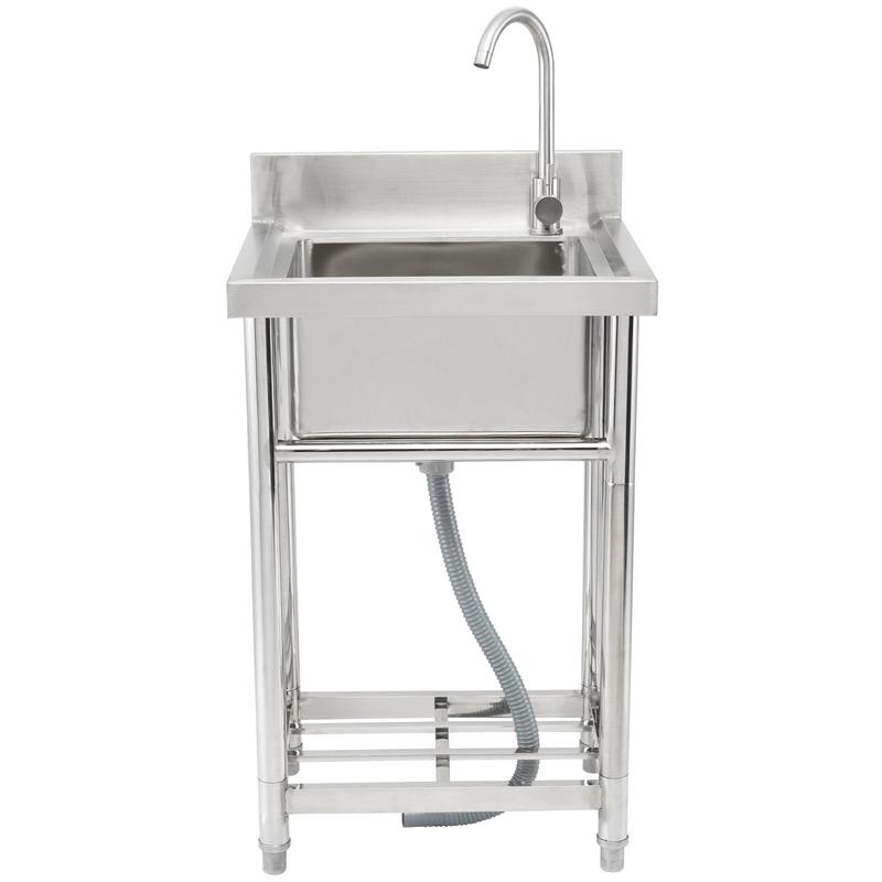 Commercial Kitchen Sink - Stainless steel washbasin, freestanding washbasin, including