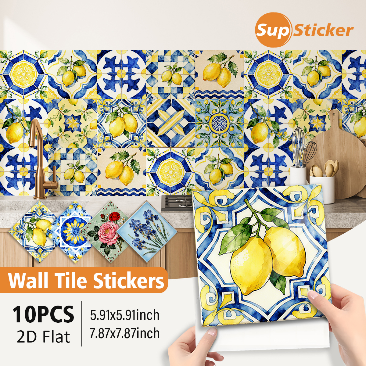 Floral Lemon Peel & Stick Wall - Commercial Kitchen Wall Panels review and price