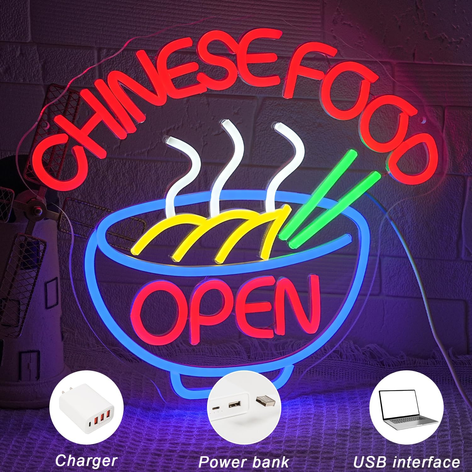 CHINESE FOOD Neon Sign Ramen N - Commercial Kitchen Walls review and price