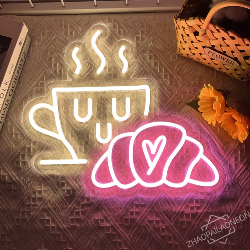 Coffee Bread Neon Sign Croissa - Commercial Kitchen Walls review and price