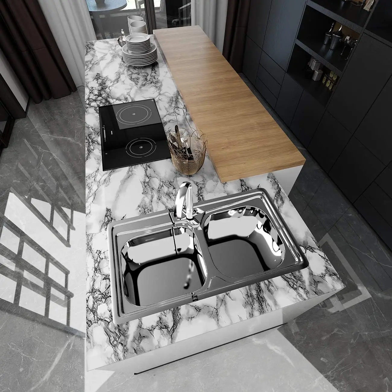 Marble Vinyl Self Adhesive Wal - Commercial Kitchen Wall Panels review and price