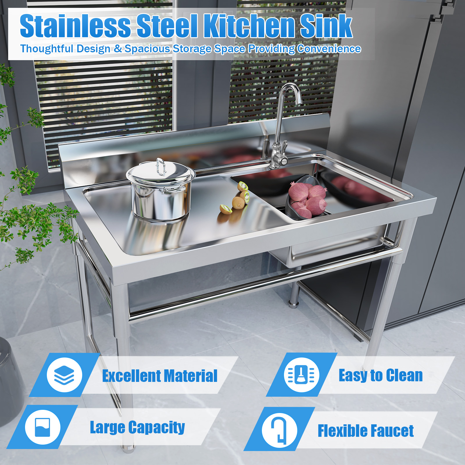 1 Compartment Commercial Kitch - Commercial Kitchen Sink review and price