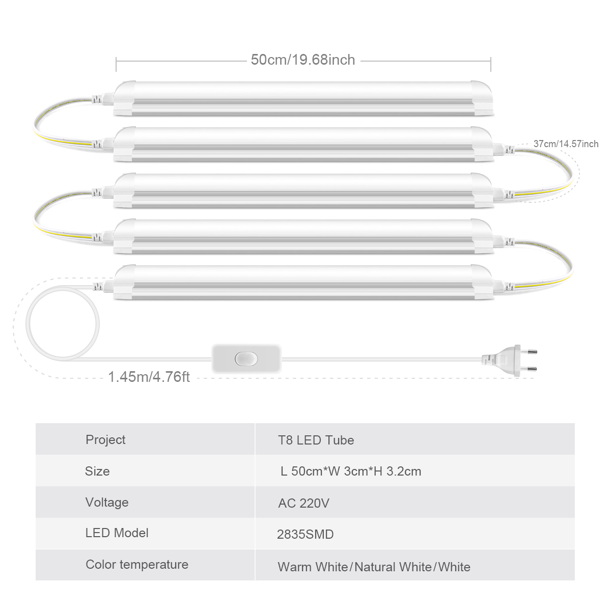 AC220V EU Plug T8 LED Tube Lig - Commercial Kitchen Ceiling review and price