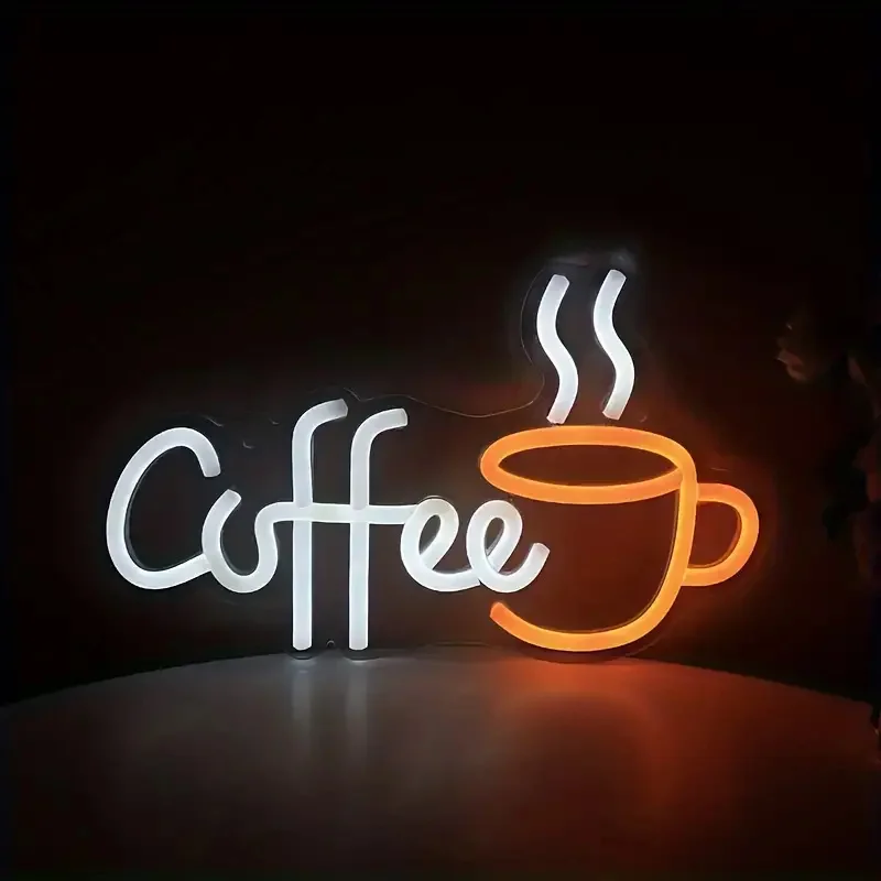 Coffee Cup Designed Neon Sign  - Commercial Kitchen Walls review and price