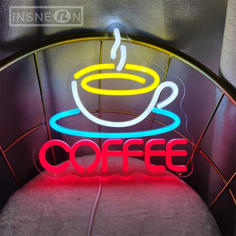 Coffee Cup Designed Neon Sign  - Commercial Kitchen Walls review and price