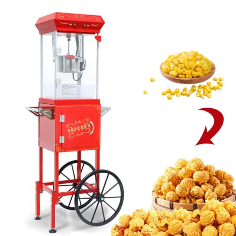 Popcorn Machine with Cart on W - Commercial Popcorn Machine review and price