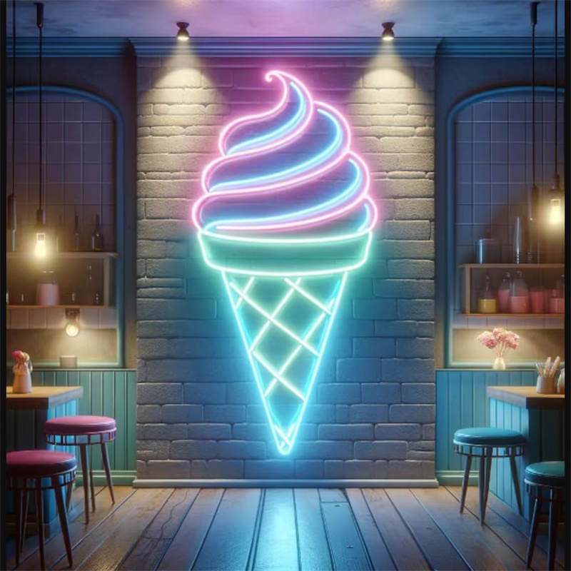 Ice Cream LED Neon Light | Wal - Commercial Kitchen Walls review and price