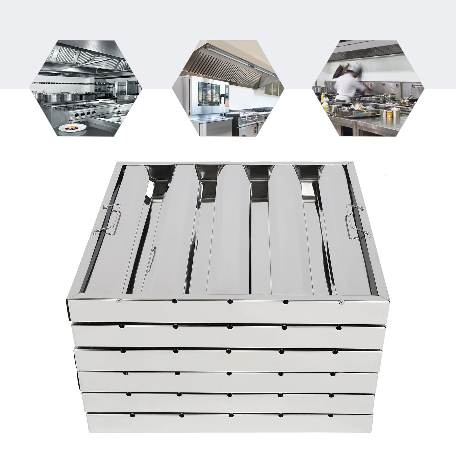 6 Pack Hood Filters, Stainless - Commercial Kitchen Exhaust Hood review and price