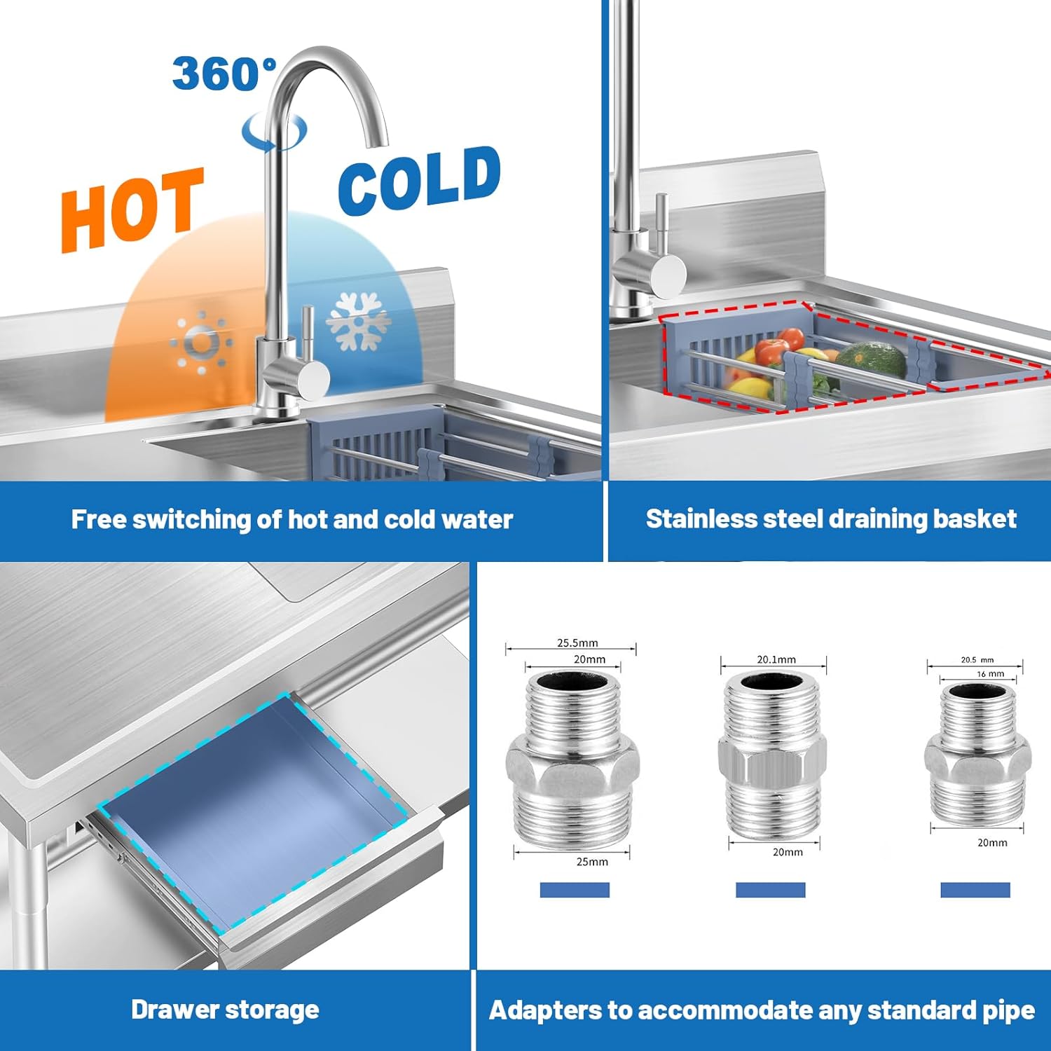 Stainless Steel Utility Sink,  - Commercial Kitchen Sink review and price