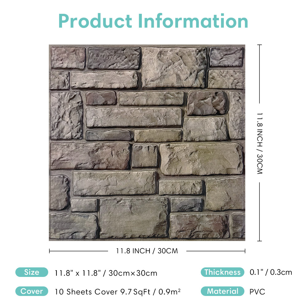 10pcs 3D Faux Stone Peel and S - Commercial Kitchen Wall Panels review and price